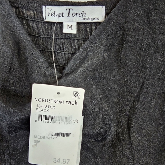 VELVET Torch midi dresssheer swimsuit cover-up in size Medium black NWT - Picture 2 of 3